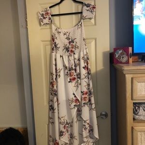 Cute split front sheer dress!